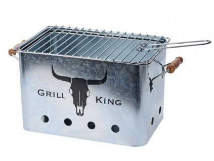Gril přenosný piknikový GRILL KING stříbrná