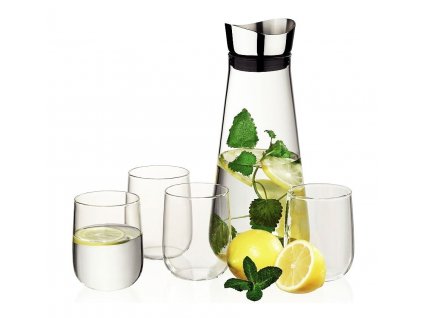 Karafa na vodu vč.4 skleniček FONTANA H 27cm / Ř 11cm / 1,3 KELA KL-12415