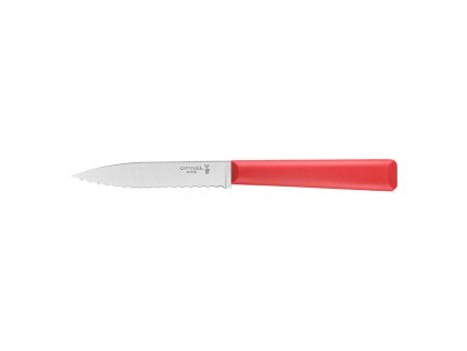 Opinel Les Essentiels+ N°313 vroubkovaný nůž na zeleninu 10 cm, červená, 002355