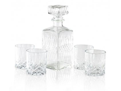 Whiskey set karafa + sklenice sada 5 ks křišťálové sklo 900ml