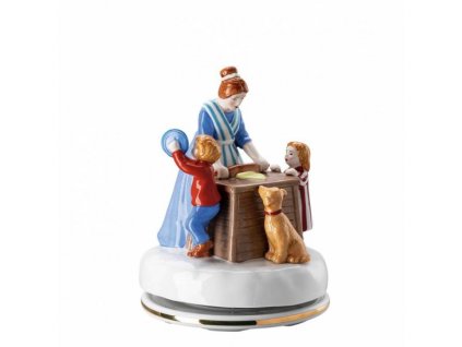 Rosenthal Hutschenreuther porcelánová hrací skříňka z kolekce Vánoční pečení, průměr 12 cm