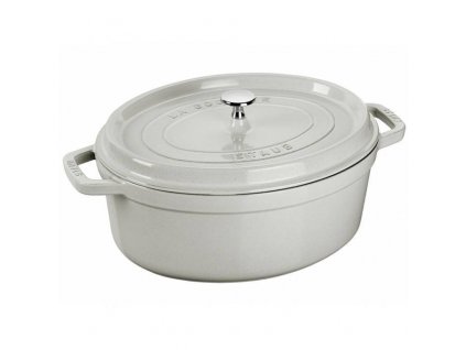 Staub Cocotte hrnec oválný 33 cm bílá lanýžová, 11033107