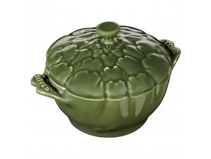 Staub Mini keramika ve tvaru artyčoku 0,5 l tmavě zelená, 40500-326