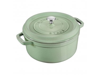 Staub Cocotte hrnec kulatý 20 cm/2,2 l šalvějově zelená, 11020115