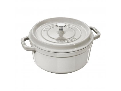 Staub Cocotte hrnec kulatý 24 cm/3,8 l bílá lanýžová, 11024107