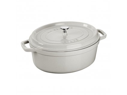 Staub Cocotte hrnec oválný 27 cm/3,2 l bílá lanýžová, 11027107