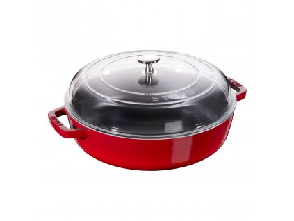 Staub litinový kastrol se skleněnou poklicí Braiser 24 cm, višňový, 12722406