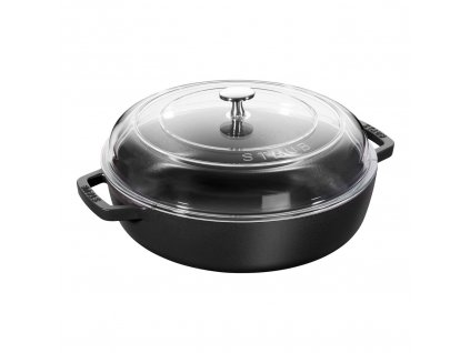 Staub litinový kastrol se skleněnou poklicí Braiser 28 cm, černý, 12722823