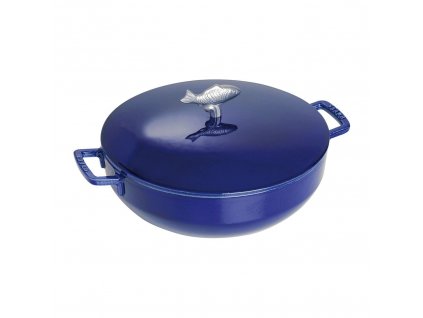 Staub Cocotte hrnec kulatý s úchytem ryby 28 cm/4,65 l tmavě modrý, 1112991