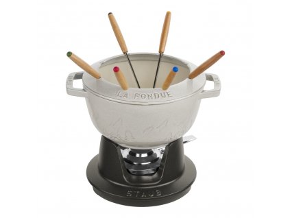 Staub Fondue sada 20 cm/2,35l bílá lanýžová, 140020107