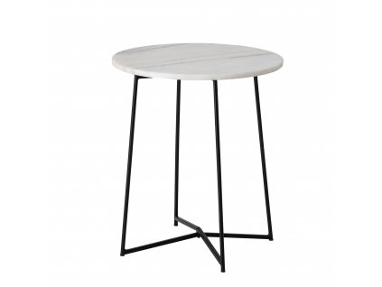 Odkládací stolek Anou, bílý, mramor - 82049425