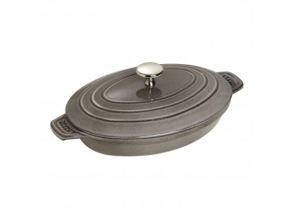 Staub litinový pekáč s poklicí oválný 23 cm/1 l šedý, 40509-581