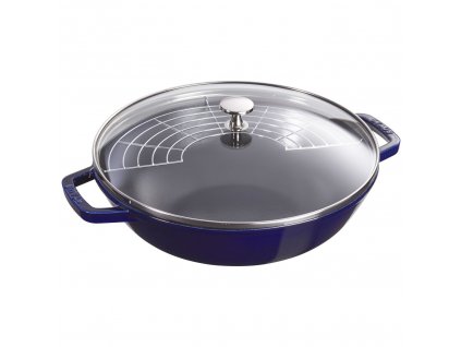 Staub pánev wok se skleněnou poklicí 30 cm/4,4 l tmavě modrá,  40511-467