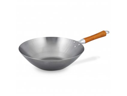 Ken Hom wok pánev Classic z uhlíkové oceli 32 cm, KH332003