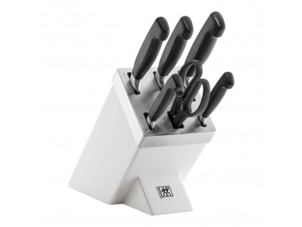 Zwilling Four Star samoostřící blok s noži 7 ks, bílý, 35148-207