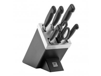 Zwilling Four Star samoostřící blok s noži 7 ks, černý, 35145-007