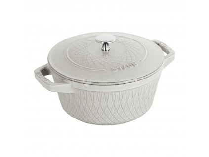 Staub Cocotte Twist hrnec kulatý 24 cm/4 l bílá lanýžová, 1023541