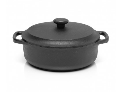 Skeppshult Casserole litinový hrnec 24 cm/3 l, litinová poklice, černý, 0300