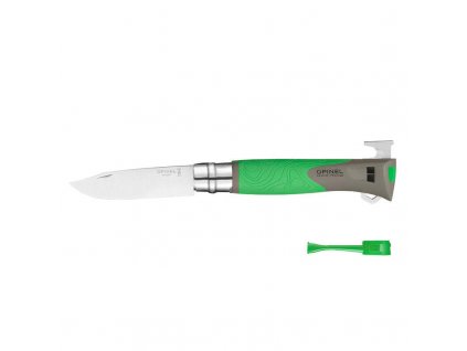 Opinel Explore N°12 multifunkční nůž s odstraňovačem klíšťat 10 cm, zelená, 002489