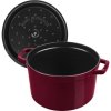 Staub Cocotte hrnec vysoký kulatý 24 cm/4,8 l bordeaux, 125024808