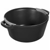 Staub Cocotte 2 dílná sada litinového hrnce a pánve 24 cm, černá, 14562423