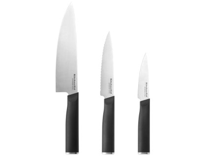 Súprava 3 nožov KitchenAid Classic, kuchársky, úžitkový a špízový, KEG3PTHEOHOBA
