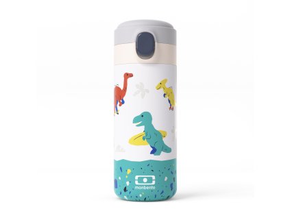 Monbento Pop detská fľaša na pitie 360 ml, modrá dino, 36334120