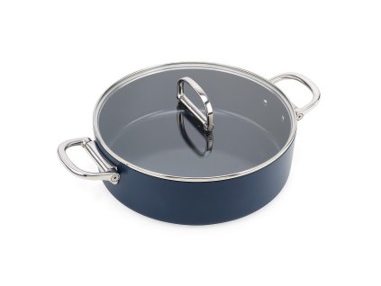 Joseph Joseph Kozmický kastról s nepriľnavým keramickým povrchom a pokrievkou 28 cm/4,9 l, modrý, 45046