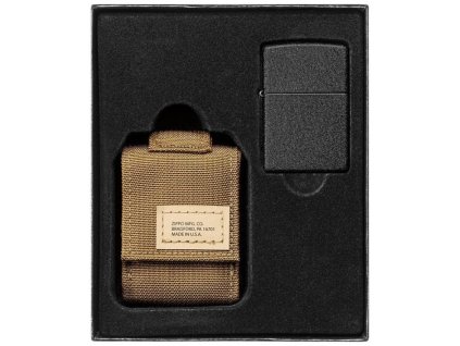 Zippo 30057 Sada Taktické Púzdro + Zippo Zapaľovač 26075 Black Crackle™