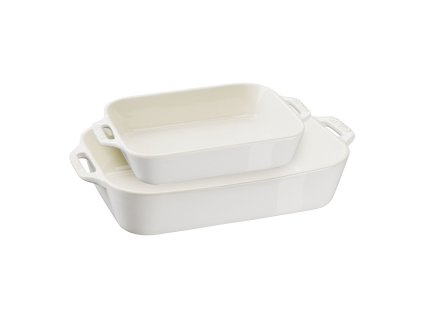 Keramické misy na pečenie Staub, 2 ks, biela, 40511-921