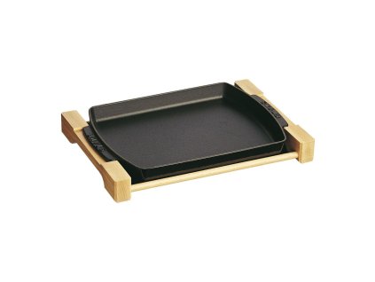 Staub liatinový servírovací podnos s podstavcom 33x23 cm, čierny, 40509-523