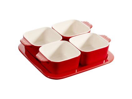 Keramická súprava na tapas Staub 19 x 19 cm, čerešňa, 40511-119