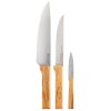 Opinel Parallele Olive Trio sada 3 nožů, kuchařský, plátkovací a na zeleninu, 002494