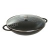 Wok Staub so sklenenou pokrievkou 37 cm, čierny