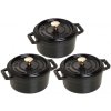Staub Cocotte Sada 3 kusov okrúhlych hrncov 14 cm/0,8 l čierna, 19501425