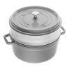 Staub Cocotte okrúhly hrniec s parnou vložkou 26 cm/5,2 l sivý, 1133818