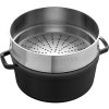 Staub Cocotte okrúhly hrniec s parnou vložkou, 24 cm/3,7 l čierny, 13242423