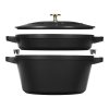 Staub Cocotte 2-dielna súprava liatinového hrnca a panvice 24 cm, čierna, 14562423