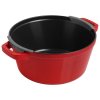 Staub Cocotte 2-dielna sada liatinových hrncov a panvíc 24 cm, čerešňa, 14562406