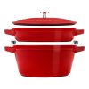 Staub Cocotte 2-dielna sada liatinových hrncov a panvíc 24 cm, čerešňa, 14562406