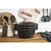 Staub Cocotte 3-dielna súprava liatinového hrnca, panvice a zapekacej misy 24 cm, čierna, 40508-386