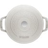 Staub Cocotte Twist okrúhly hrniec 24 cm/4 l biela hľuzovka, 1023541