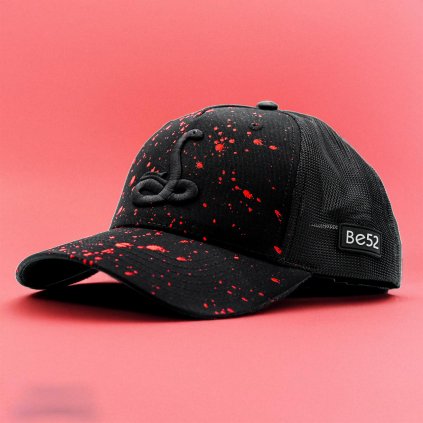 Snake splash kšiltovka premium black/red