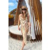 Short crochet top with tassels Claudine - beige