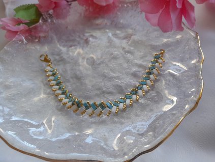 Tyrkysová/ bílá(zlaté)