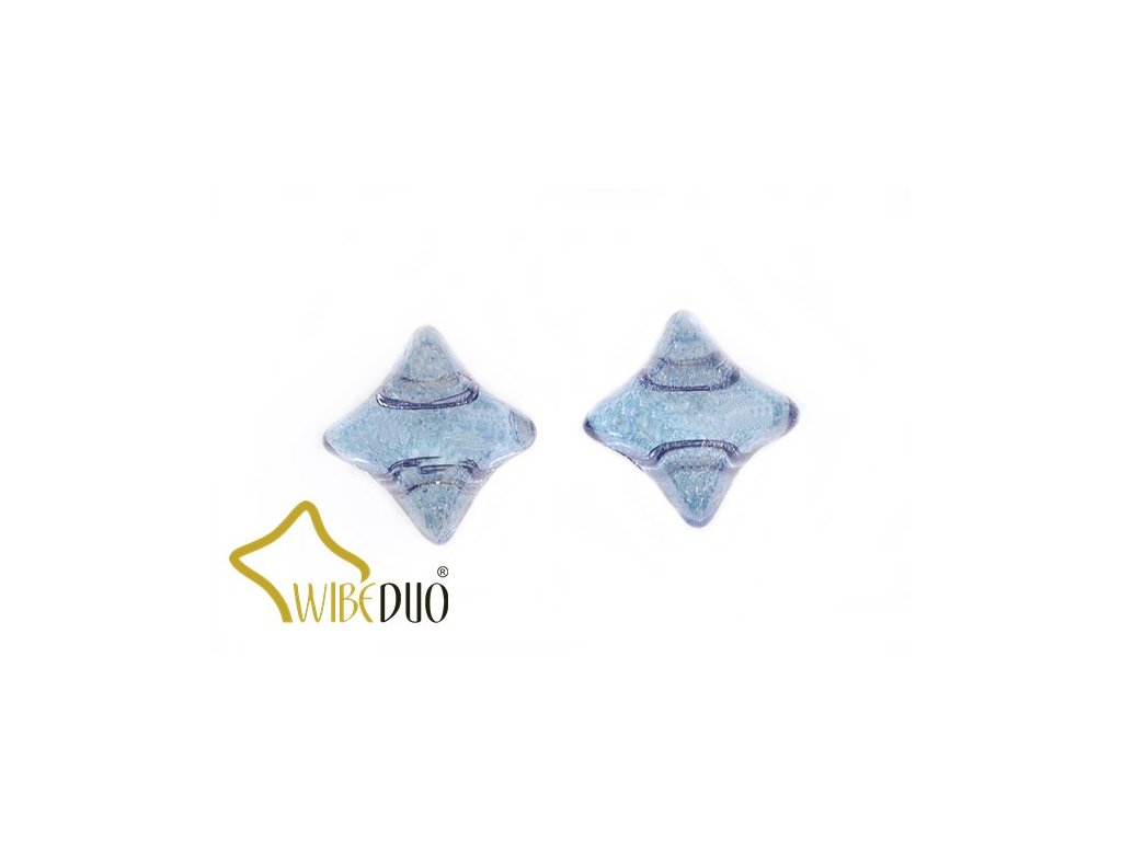 WIBEDUO 8x8 mm 00030/14464 - crystal/blue lustre
