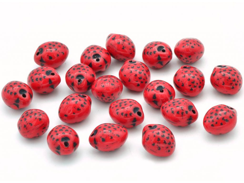 Strawberry beads 11164203 7x11 mm 93200/46449 