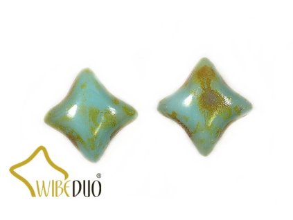 WIBEDUO 8x8 mm 63020/86800 - turquoise/travertine