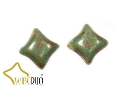 WIBEDUO 8x8 mm 63130/86800 - turquoise/travertine