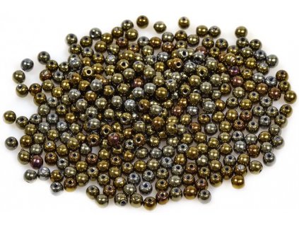 Round pressed glass beads 3 mm 23980/21415